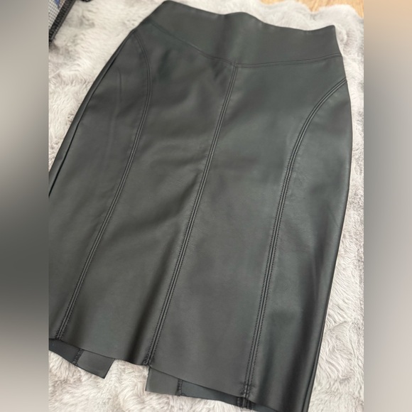 Express Black Faux Leather Pencil Skirt - Picture 3 of 6